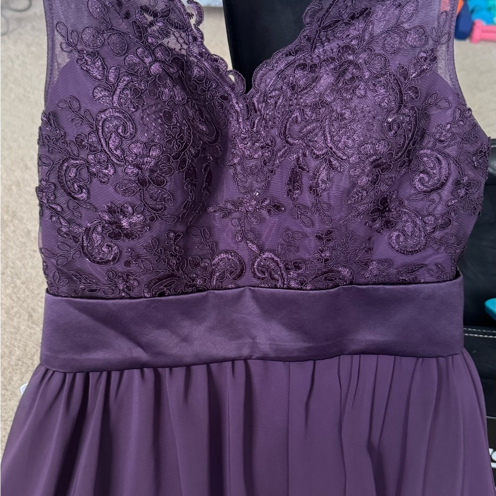 Azazie Deep Purple Lace Prom Dress